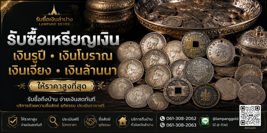 รับซื้อเหรียญเงินลำปาง รับซื้อเหรียญเงินโบราณ เหรียญเงินสะสม ให้ราคาสูง